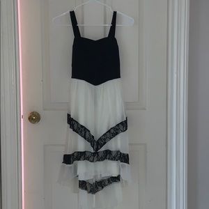 Black and white high low dress